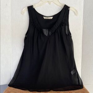 Old Navy Black Ruffled Tank Top